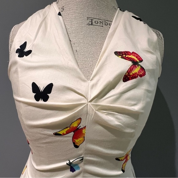 NWT Belle Poque Boutique Beautiful A-Line Dress in Colorful Butterfly Print Sz S - Picture 14 of 16